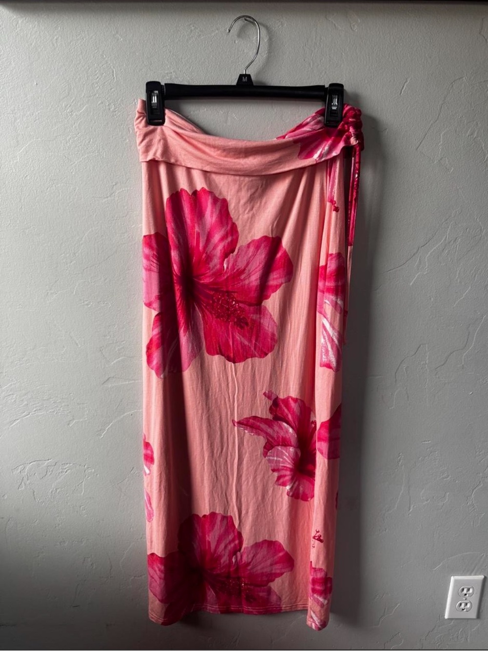 No Boundaries Pink Floral Maxi Sarong Skirt
